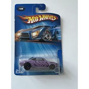Hot Wheels 2005 Vairy 8 GM 136 Diecast Metal Car Lavender Flames Mattel H9044